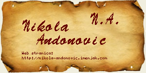 Nikola Andonović vizit kartica